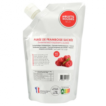 Fruits Rouge Raspberry Puree 10% Sugar - 1kg